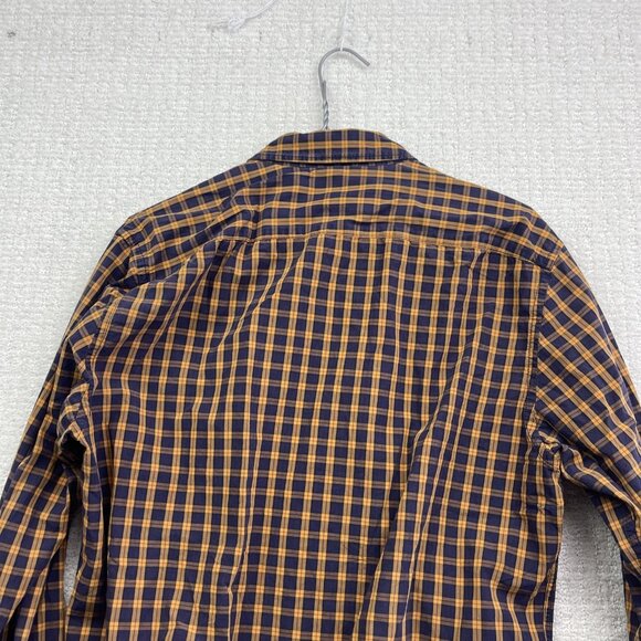 Scotch & Soda Men's L Check Orange Plaid Button Up Long Sleeve Shirt Outdoor - Picture 11 of 11